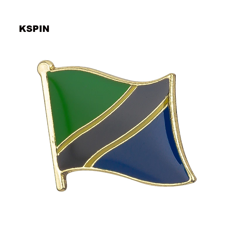Tanzania Flag Lapel Pin Badge Solid Silver 925 Tanzania Flag Lapel Pin Badge Solid Silver 925