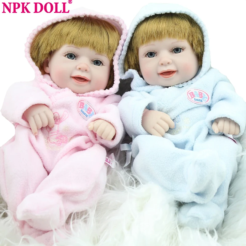 NPKDOLL 10 дюймов миниатюрные куклы Новорожденные синие розовые для мальчиков и