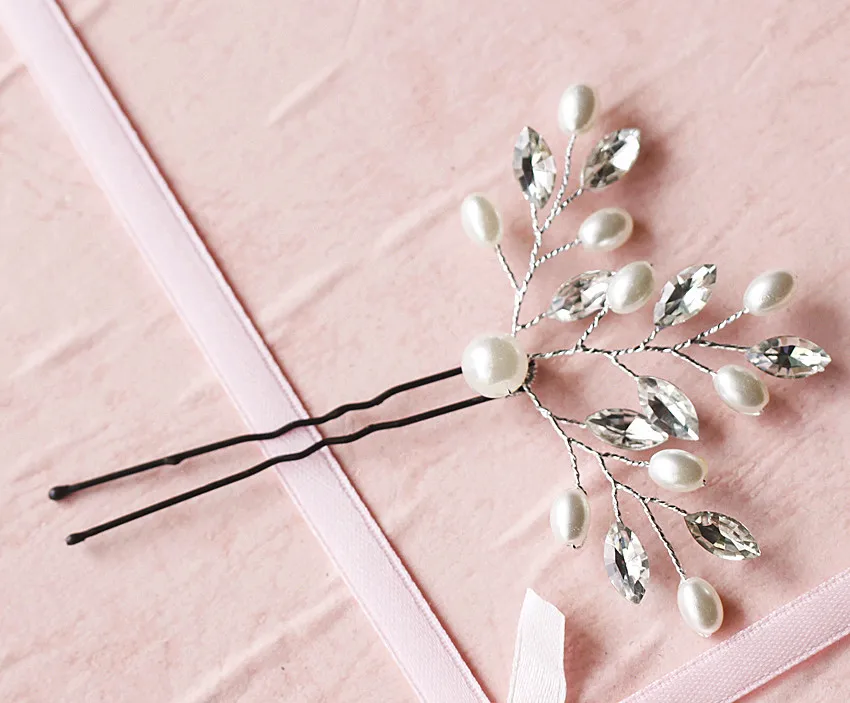 12pcs Handmade Bridal Hairpins With Crystals Pearl Wedding Hair ...