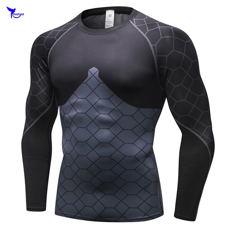 Men S Long Sleeves Compression Running Shirt Rashgard 2019 New Jogging Sport Tights Fitness Gym