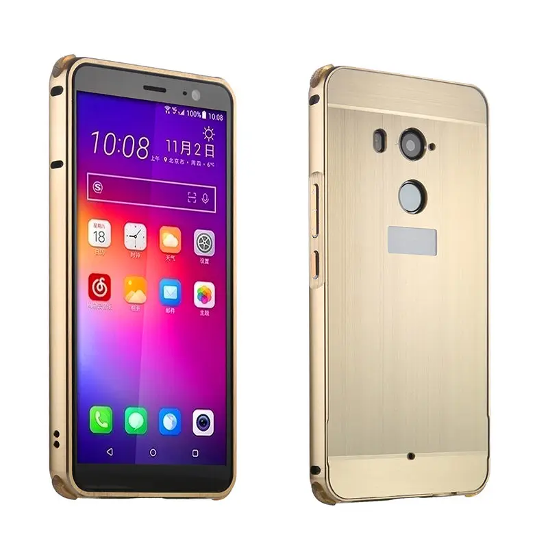 Для htc U11 Plus U11+ чехол с металлической рамкой с матовой задней крышкой жесткий чехол для htc U11 Plus U11Plus защитный чехол - Цвет: Золотой
