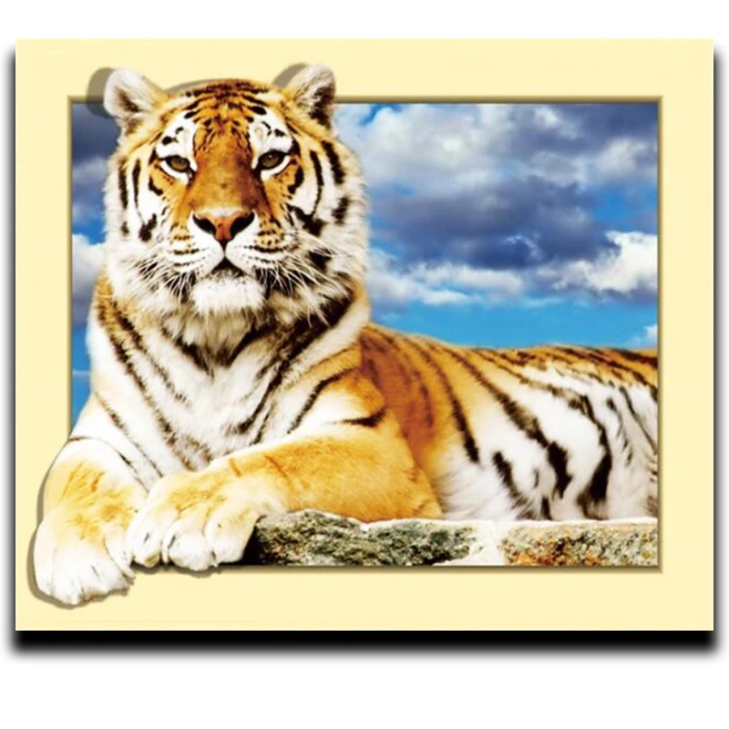 

Diamond embroidery Diy diamond painting 3d square full of Diamond Drilling Resin mosaic Crafts Needlework Tiger in the forest