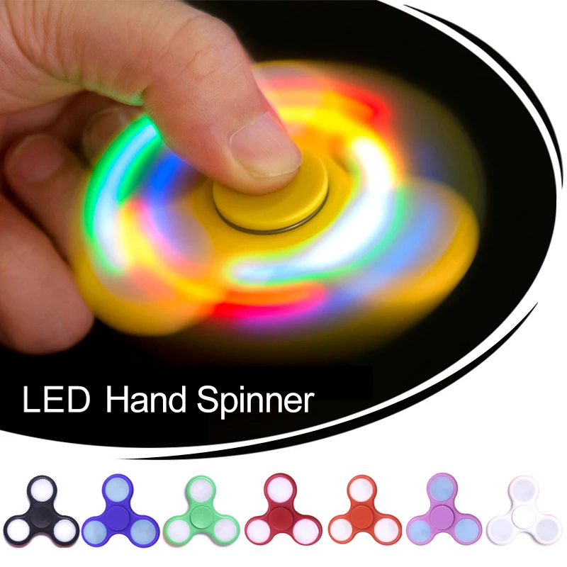 New Fidget Spinners Hand LED Light Finger EDC Hand Spinner Toys For Children ADHD Focus Anxiety Anti Stress Gift with Retail Box