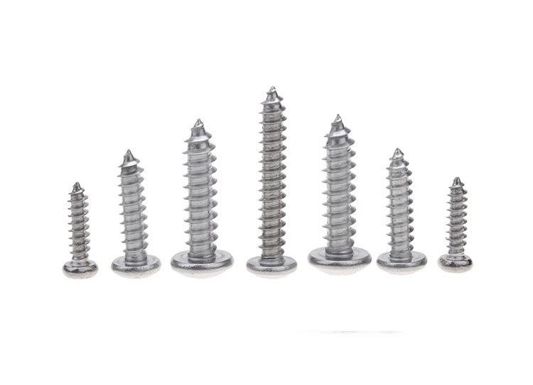 

500pcs M2/2.3 DIN7981/EN ISO7049 Cross Recessed Pan Head Self-tapping Screws 304 Stainless Steel Spike Tapping Wood Screws