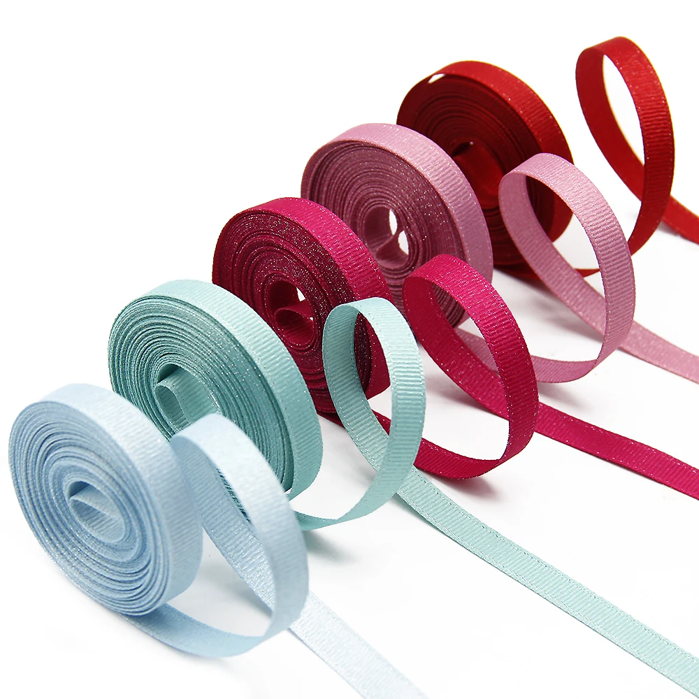 

David accessories 3/8" 9mm Double Side Silver lines Solid Grosgrain Ribbon Home Packing Wedding Decor Gift Wrapping DIY,5Yc5246