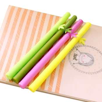 

40pcs/lot Colorful Simulation Bamboo Shape 0.38mm Gel Ballpoint Roller Pens Black Ink Pen School Office wholesale