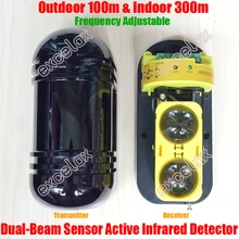 Проводной частоты регулировки фотоэлектрический 2-луч Сенсор активный инфракрасный охранный детектор на открытом воздухе 100 м защиты ИК сигнализация системы защиты от взлома