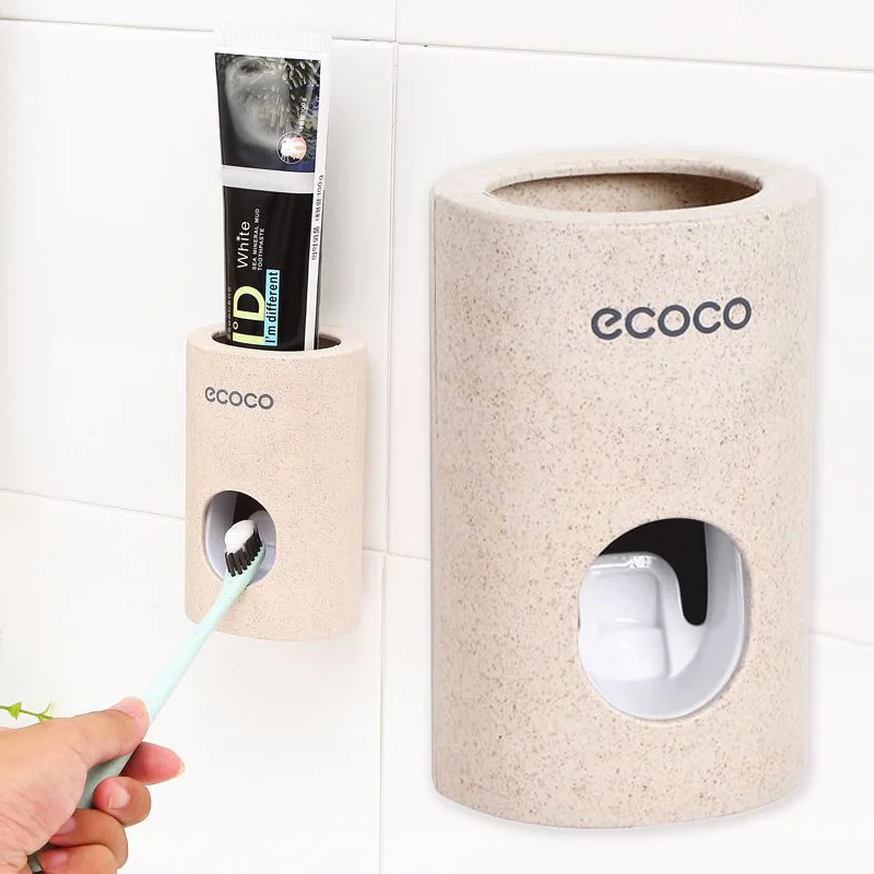 

Bathroom Accessories 1PC Wall Mount Dust-proof Toothpaste Dispenser Toothpaste Squeezers Automatic Toothbrush Holder