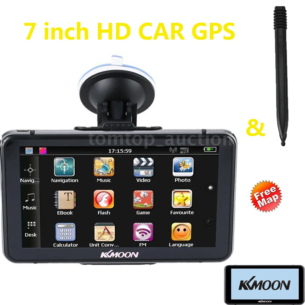 

7" HD Touch Screen Portable GPS Navigator 128MB RAM 4GB ROM FM MP3 Video Play Car Entertainment System with Handwriting Pen