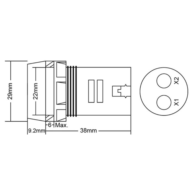 22 мм 0-100A цифровой амперметр измеритель тока индикатор светодиодная лампа квадратный сигнальный светильник#0615