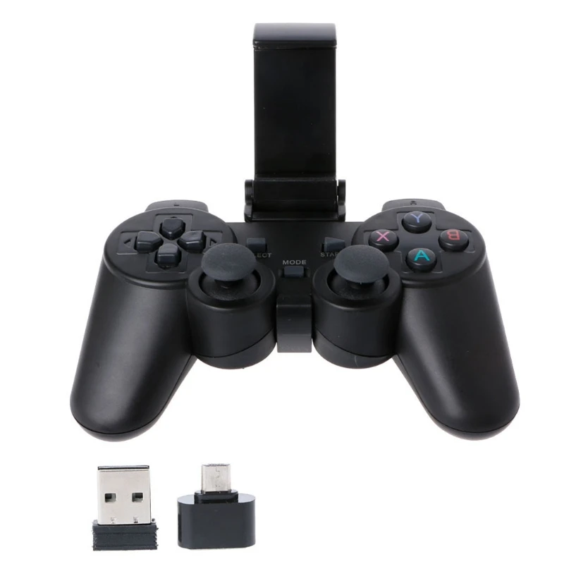 2 4G беспроводной контроллер геймпад Micro USB OTG адаптер держатель для телефона Android TV