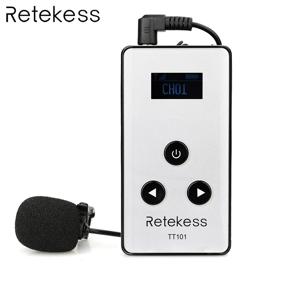 

Retekess TT101 Wireless Transmitter 99 Channel 195-230 MHz Tour Guide System for Simultaneous Interpreting Meeting Teaching