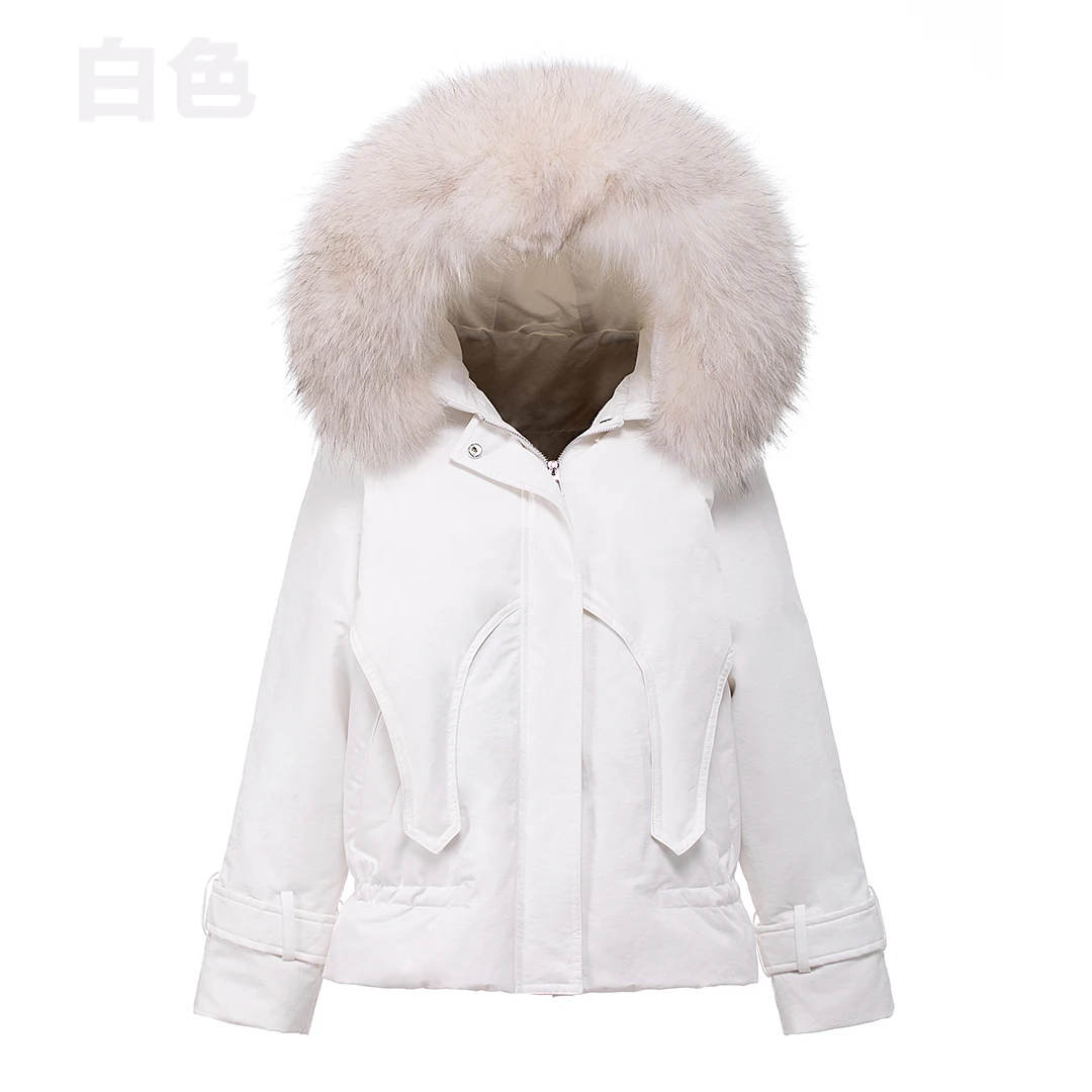 KMETRAM, пуховик с воротником из натурального Лисьего меха, женская зимняя куртка с капюшоном, женская одежда,, корейский пуховик, chaqueta mujer MY3349 - Цвет: white