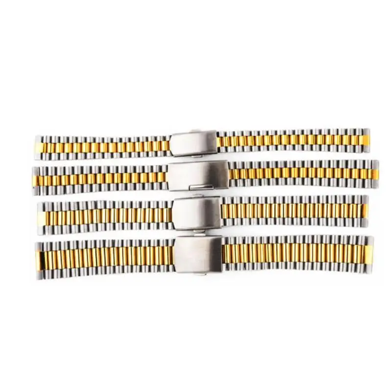 Shellhard Stainless Steel Buckle Straight End Watch Strap Band Bracelets For Mens Women 12 14 16 18mm Sliver Gold Relojes Hombre