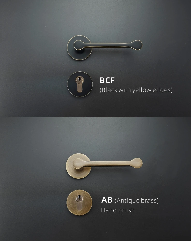 Dooroom Brass Door Lever American Nordic Modern Solid Wood Interior Door Lock Bedroom Split Safe Mechanical Set Handle Pull Knob