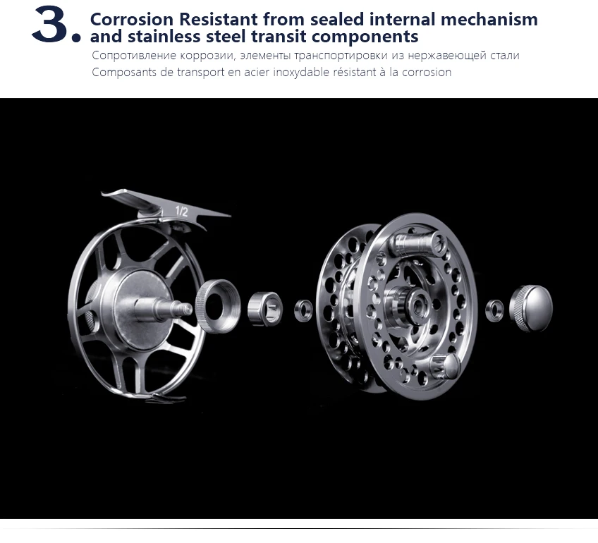 Полный алюминиевый fly Рыболовная катушка 70 мм 2BB+ 1RB 1/2 большие беседки с высокой точностью, высокое качество бар-сток летучей рыбы колеса ледяная катушка
