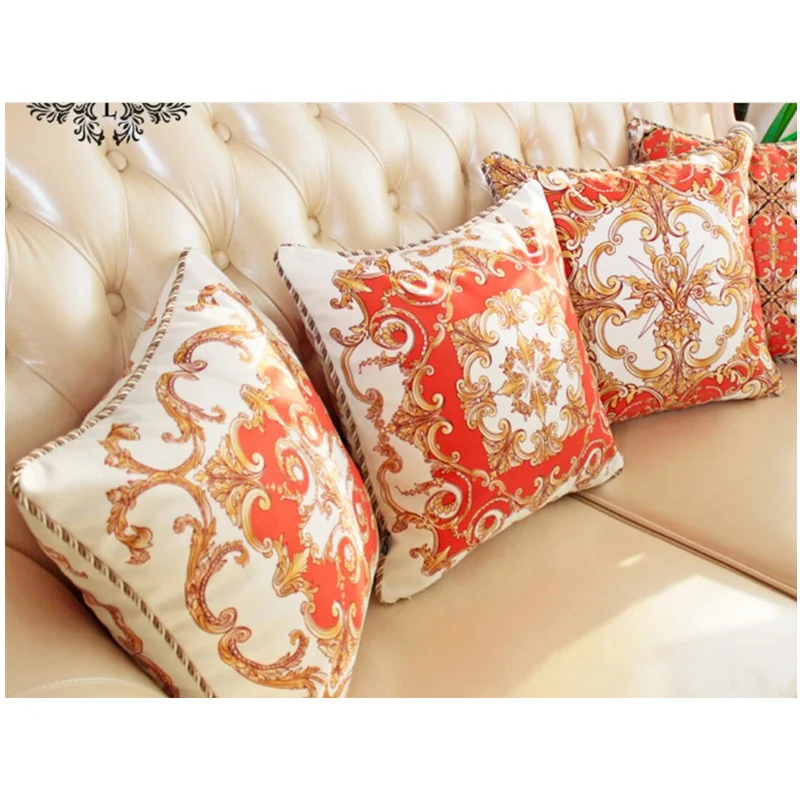 

2019 New Arrival Europe Style Home Decoration Square Shape Embroidery Pattern Color As Picture Velvet Baroque Cushion Cover