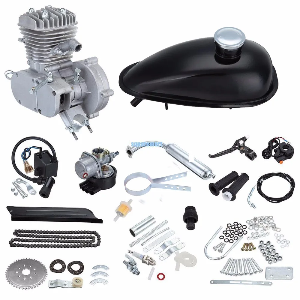 

(Shipping From AUD) Sliver 2 stroke 80cc Motorized Bicycle Motor Engine Kit For Motorised Push Bike