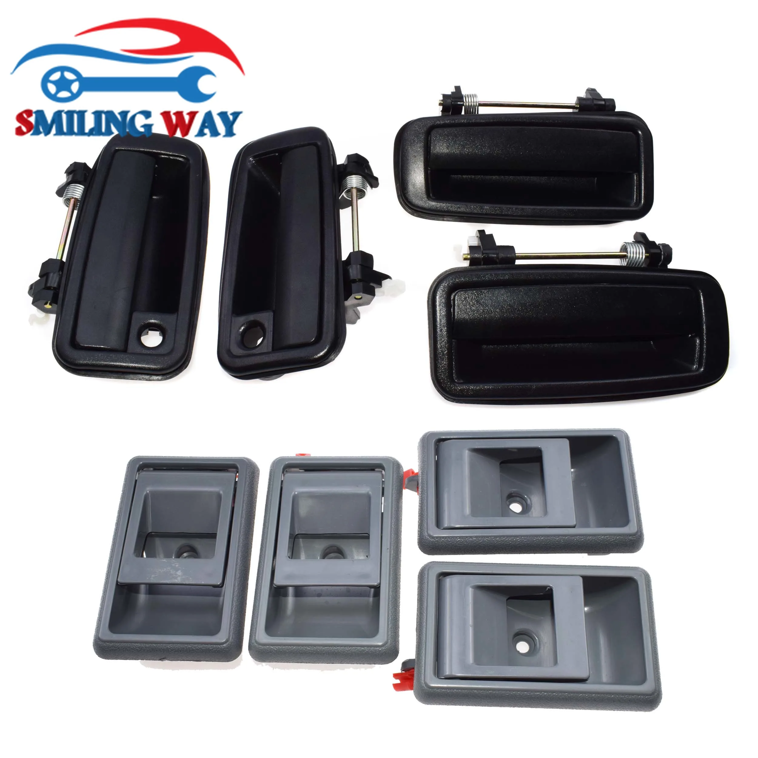 

SMILING WAY 8pcs Outer Outside & Inside Door Handle For Toyota Corolla Geo Prizm 1988 1989 1990 1991 1992 Front Rear Left Right