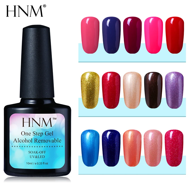 

HNM 10ML UV Gel Nail Polish Long Last Esmaltes Gel Hybrid 3 in 1 Lucky Gellak in Alcohol Removable One Step Gel Polish Soak off