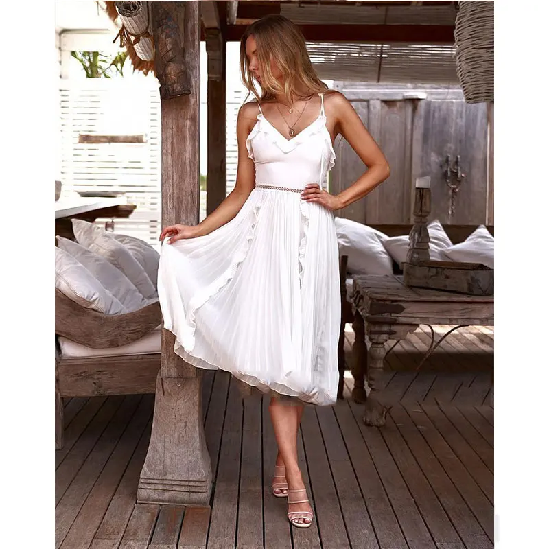 Элегантное кружевное женское платье с вышивкой, с поясом, с рюшами, белое летнее платье, тонкие сексуальные вечерние платья для женщин, vestidos