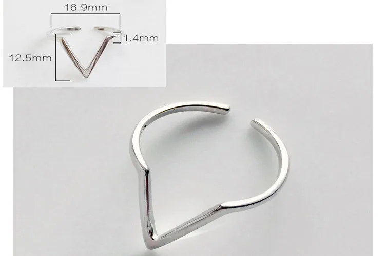 Топ Модные кольца Anel Masculino Anillos "v" с узором кольцо на палец для женщин 925 пробы ювелирные изделия горячая распродажа