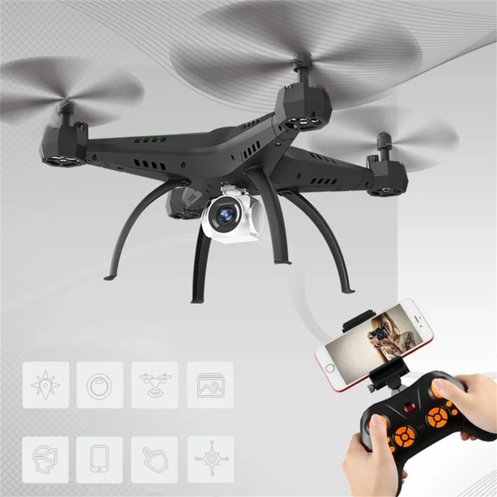 

KY501 0.3MP WiFi Quadcopter Aircraft Aircraft Headless Mode Remote Control Helicopter Mini Drone Black Quadcopter