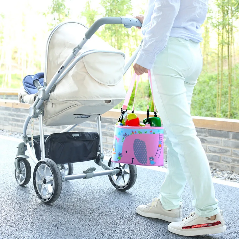 Baby Stroller Bag Creative Car Seat Back Hanging Bag Stroller Organize Multi Compartment Maternity Bag Cartoon Storage Basket