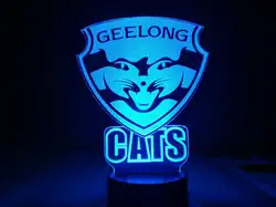 AFL Джилонг футбол клуб свет в ночь 7 цветов Изменение ребенка дети детский ночник футбол по австралийским правилам команда настольная лампа