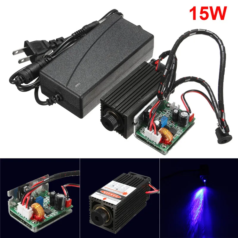 

DIY 15W Laser Head Engraving Module High Power 15000mw Blue Color Laser Head DIY Metal Engraving 450nm Lasers with TTL Driver