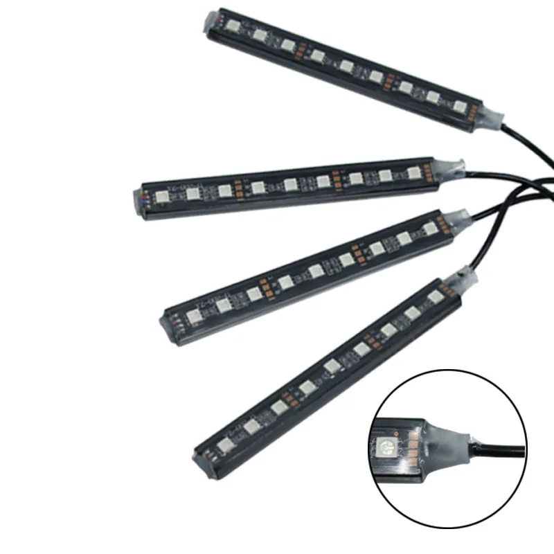 Автомобильная светодиодная лента RGB 4*9 шт. SMD 5050 10 Вт интерьерная декоративная
