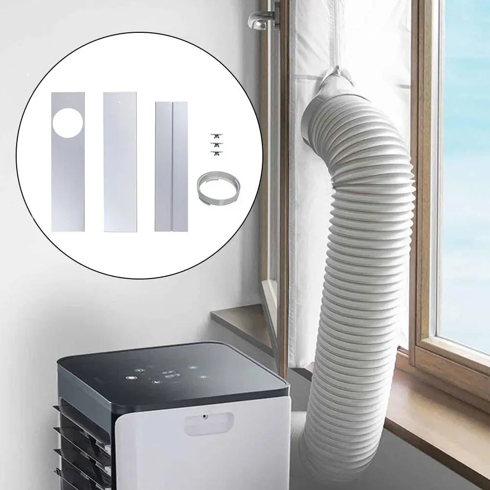 

6PCS Adjustable Window Slide Kit Retractable Plate Window Adaptor Exhaust Hose Tube Connector For Portable Air Conditioner