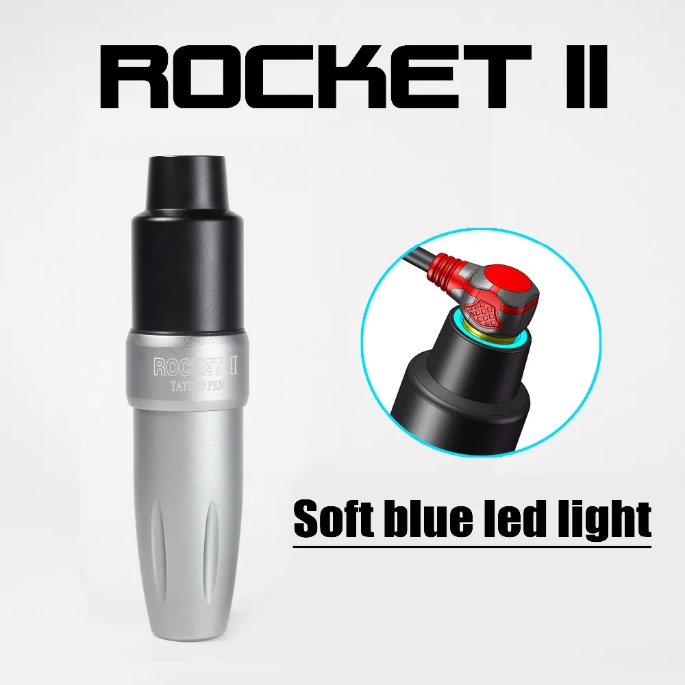

Newest Rocket II Motor sliver Tattoo Pen Tattoo Machine Rotate Tattoo Machine Space Aluminum Tattoo Gun Equipment Free Shipping
