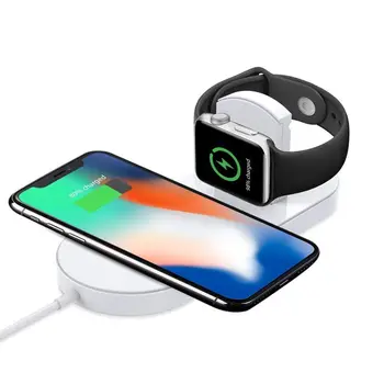 

Magnetic Wireless Charger 2 in 1 Pad Stand Cable 5W For Apple iWatch 1 2 3 4 Fast Charger for iPhone X/8/Plus Samsung S8 Note 8