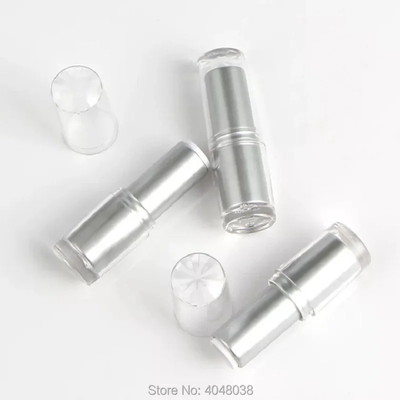 12.1mm Silver Empty Lip balm Tube Refillable Bottle Plastic Lipstick Tube Lip Rouge Container Beauty Makeup Tool