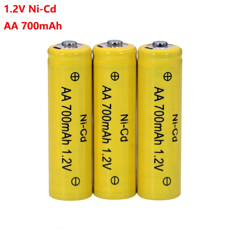 Pilas AA de NI CD de 1,2 v, batería nicd recargable de 700mAh, 1,2 V, NI CD, para coche eléctrico de Control remoto, juguete, ues RC, venta al por mayor|Baterías recargables| -