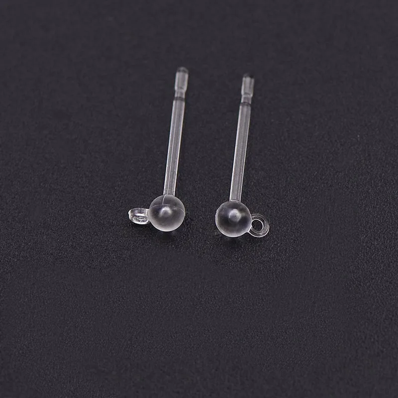 SEA MEW 100PCS Transparent Stud Earrings For Jewelry Making Women Ear Plug Resin Earrings Base Setting DIY Jewelry Components Jewelry Findings