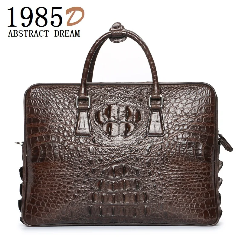 

fashion vintage men handbag real Crocodile skin handbag men's High grade business luxury Totes quality casual leather briefcase