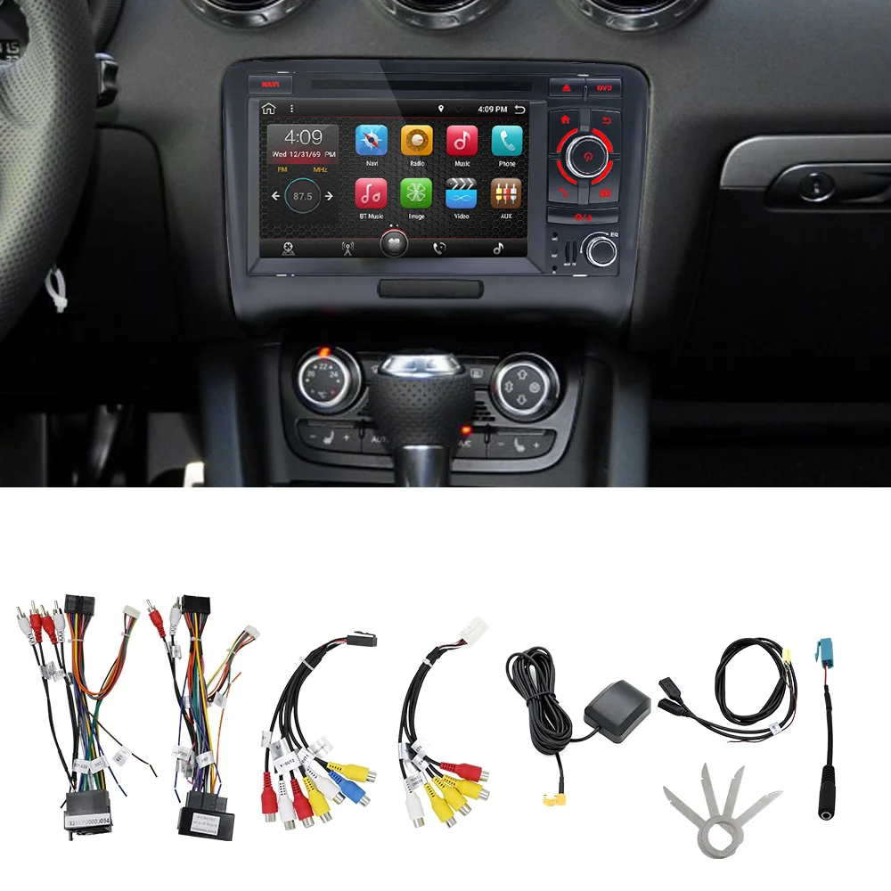 Discount Eunavi Android 9.0  Car Radio GPS 2 Din Car Multimedia Player DSP  For Audi/TT 2006-2012 Canbus DDR3 2GB OBD2 Bluetooth Wifi DVR 1