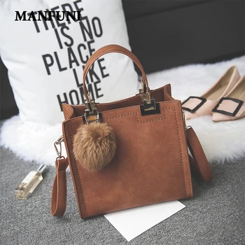 

Handbag 2019 Women Bags Shoulder Bag Luxury Handbags Women Designer High-Grade Hairball Women Bag Scrub Leather Messenger Bag