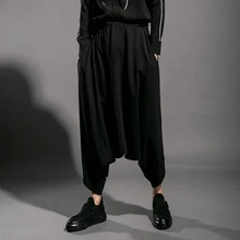 Новые осенние мужские штаны готические модные штаны-шаровары тонкие мужские повседневные шаровары оверсайз сценические костюмы певицы