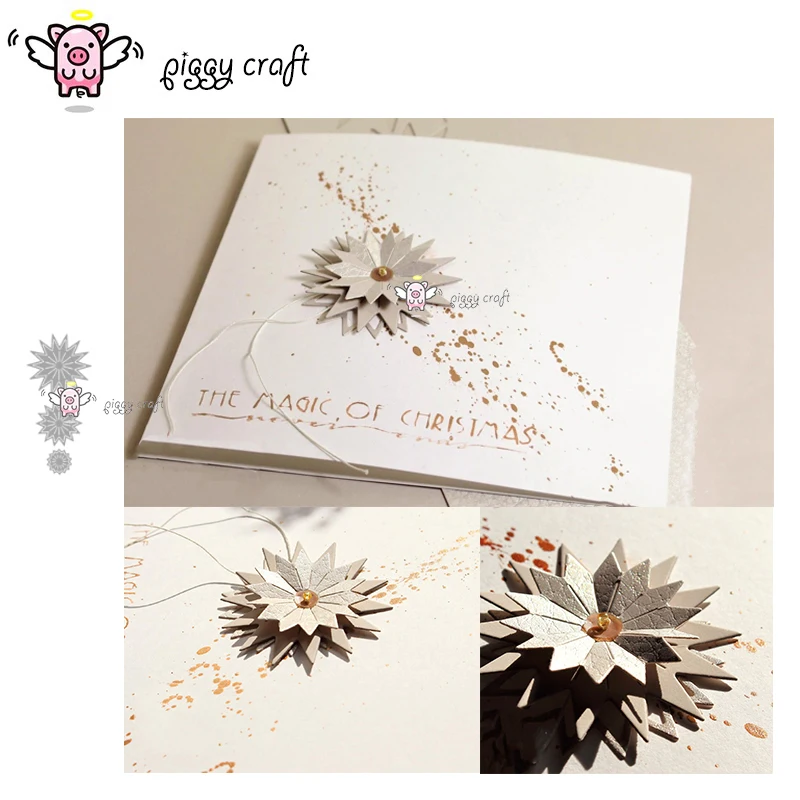 

Piggy Craft metal cutting dies cut die mold 3Pcs Flower decoration Scrapbook paper craft knife mould blade punch stencils dies