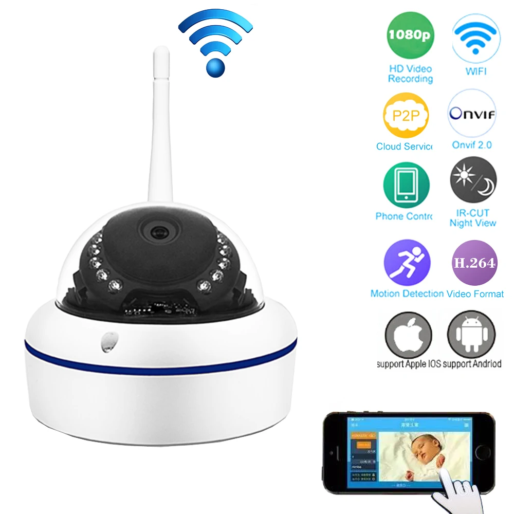  OWLCAT Home Video Surveillance Wifi Dome IP Camera IR Indoor IP Full HD 1080P Wireless CCTV P2P Network Security Kamera 