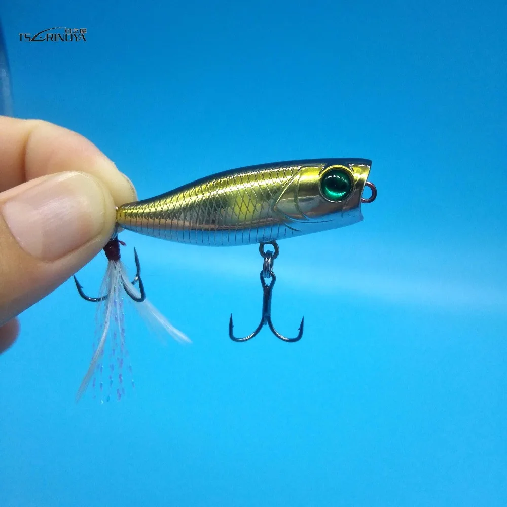 

TSURINOYA 5PCS/LOT DW55 Mini popper Lure Bait Top water Fishing Lures 40mm 3g 5colors fishing lure