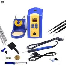 Цифровая термостатическая пайка с европейской вилкой YOUYUE FX-951/паяльник Электрический паяльник 110 В/220 В+ Сварочная проволока+ 4 наконечника