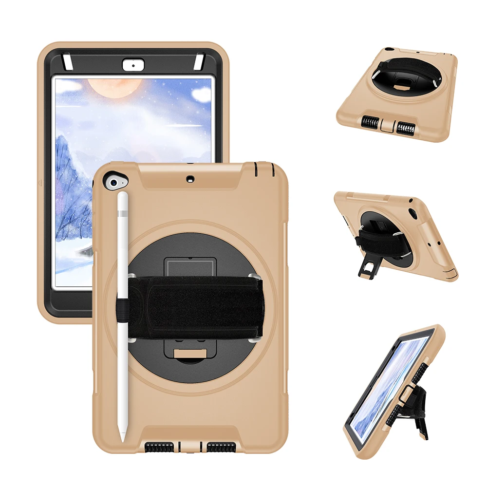 For iPad Mini 5 / 4 Case with Pencil Holder PC and TPU Back Cover with