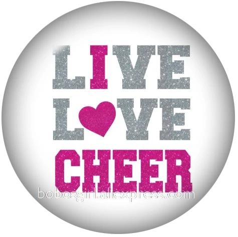 Горячая Мода LIVE LOVE CHEER 12 шт кнопка оснастки круглый стеклянный кабошон demo плоский задний вывод DA1211 - Цвет: A6495