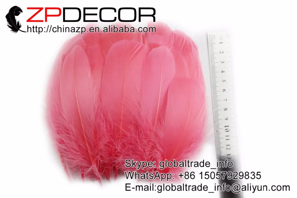 peach pink goose feather soft goose coquille feathers (6)