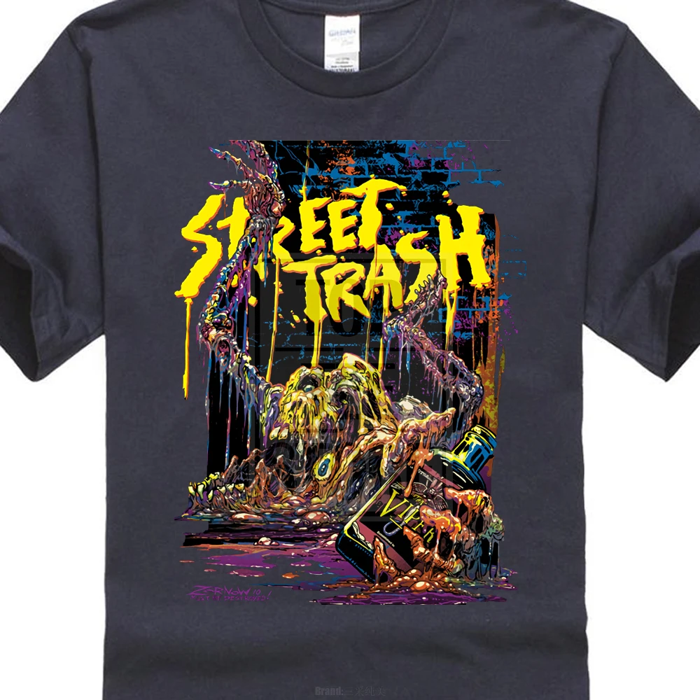 Fright Rags Street Trash фильм ужасов Футболка Черный Размер S до 4Xl - Цвет: Тёмно-синий