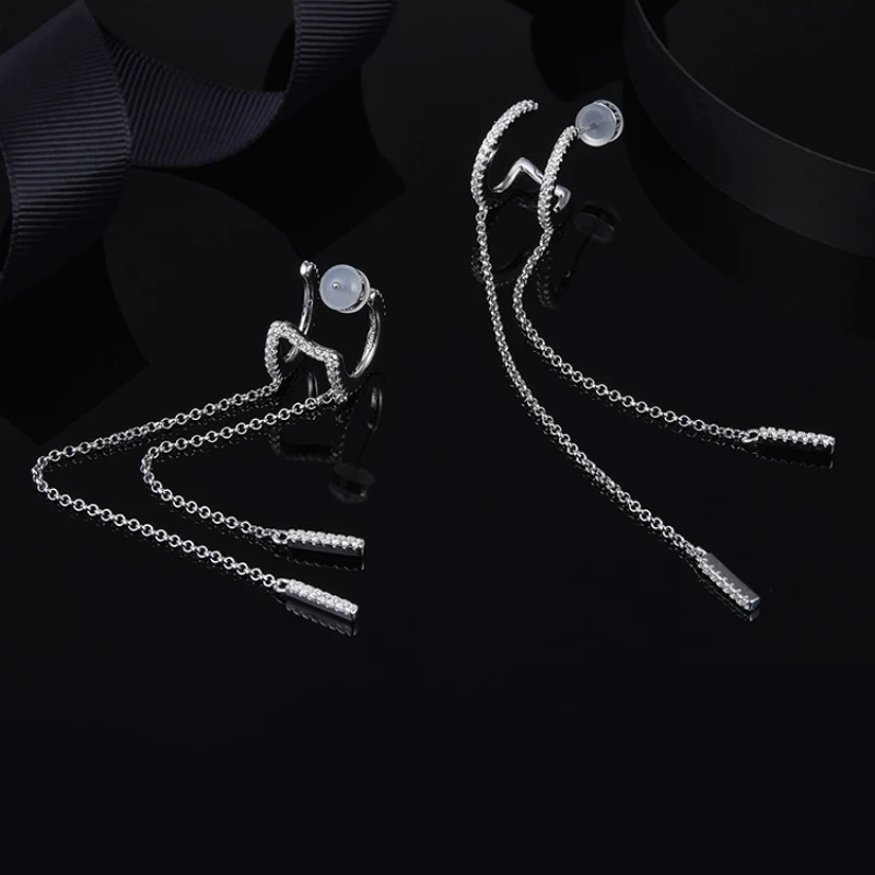 

Double Disc Earrings 925 Sterling Silver Inlaid Zircon Fashion Personalized Jewelry Fits Monaco Jewelry with Women Gifts